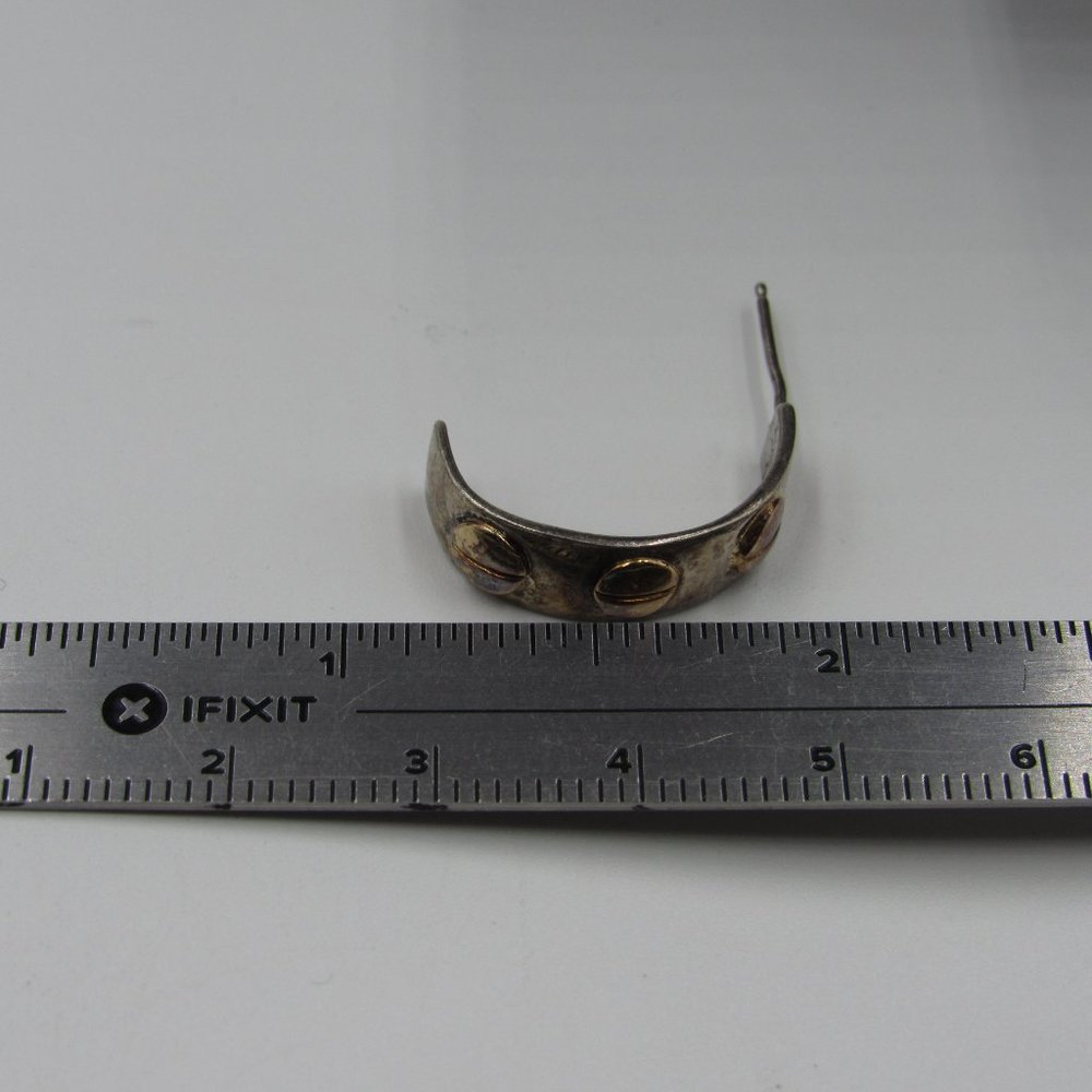 Sterling Silver Rustic Odd Dangle Earrings Vintage - image 5